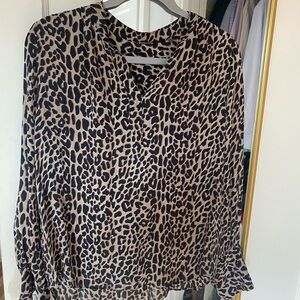 Leopard Print Women's Silk Top